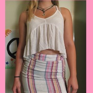 white flowy crop top